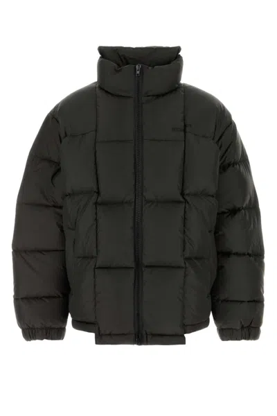 Vetements Dark Down Jacket With High Collar In Brown