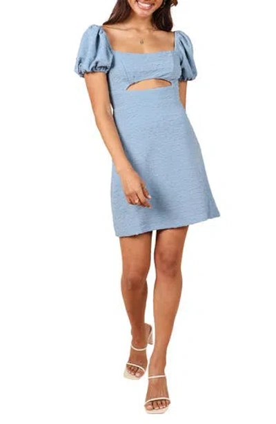 Petal And Pup Petal & Pup Baxie Cutout Textured Mini Dress In Blue