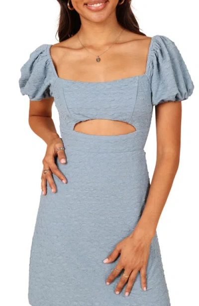 Petal And Pup Petal & Pup Baxie Cutout Textured Mini Dress In Blue