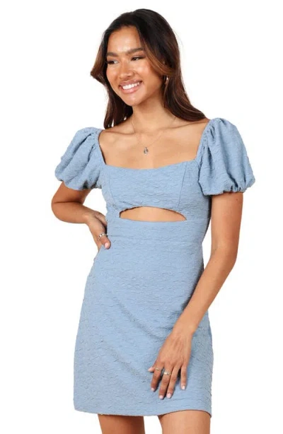 Petal And Pup Petal & Pup Baxie Cutout Textured Mini Dress In Blue