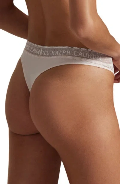 Polo Ralph Lauren Logo Lace Bikini In Neutral
