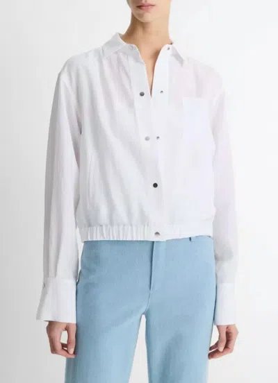 Vince Summer Shirt Jacket In Optic White