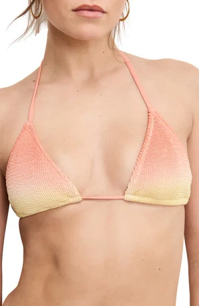 Good American Always Fits Triangle Bikini Top Peach Ring In Pink