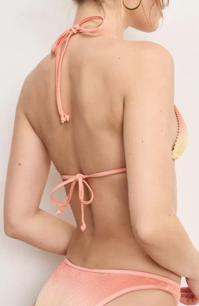 Good American Always Fits Triangle Bikini Top Peach Ring In Pink
