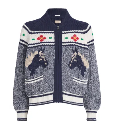 Mother The Try Outs Zip Front Cardigan In Horse