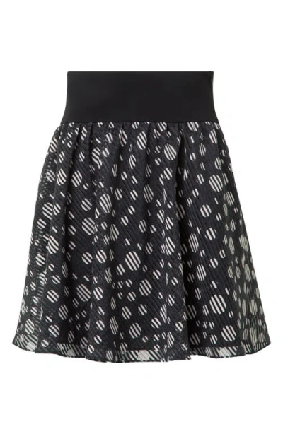 Akris Punto Circle Print Burnout Stripe Flared Skirt