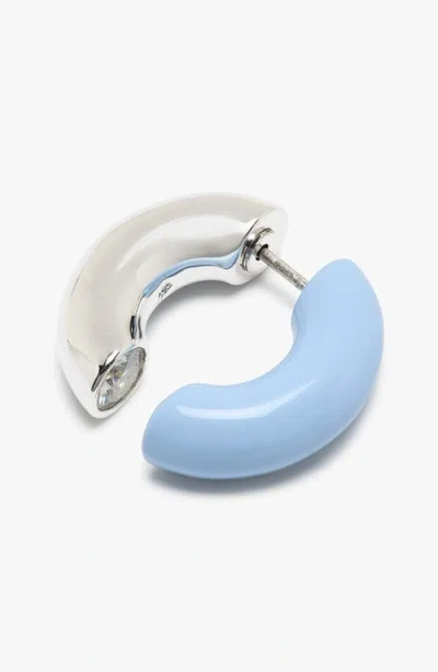 Kate Spade New York Interlock Cubic Zirconia Open Huggie Hoop Earrings In Two Tone