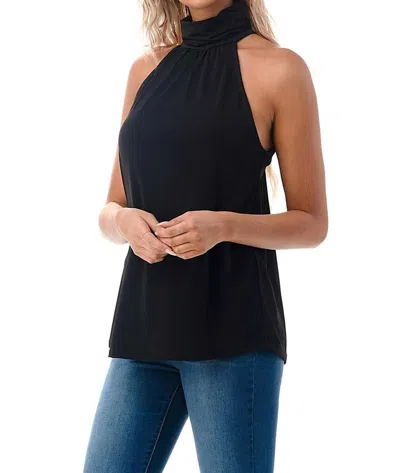 Ariella Halter High Neck Top In Black