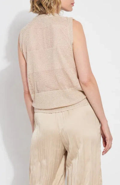 Lyssé Bria Sequined V-neck Shell Top In Chablis In Neutral
