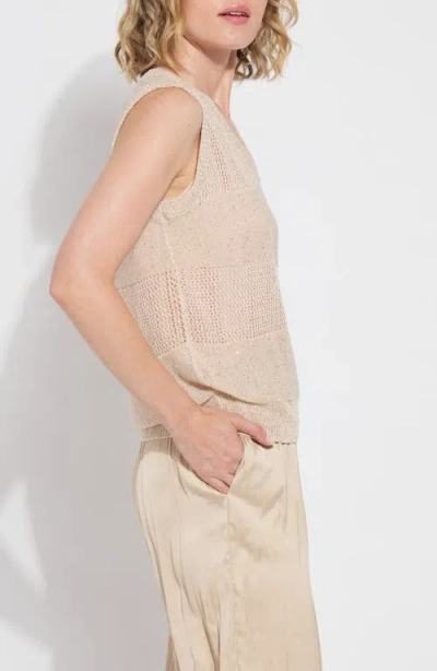 Lyssé Bria Sequined V-neck Shell Top In Chablis In Neutral