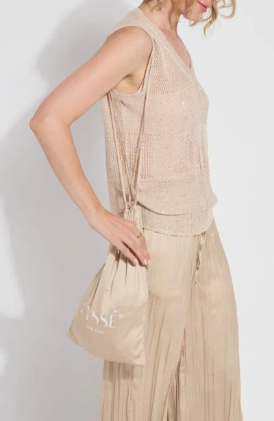 Lyssé Bria Sequined V-neck Shell Top In Chablis In Neutral