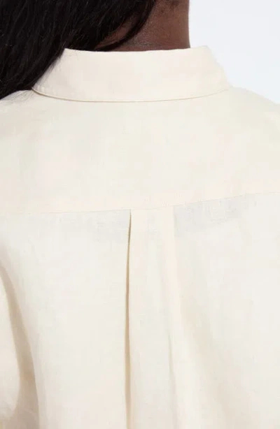 Lyssé Roxanna Embroidered Linen Button-up Shirt In Neutral