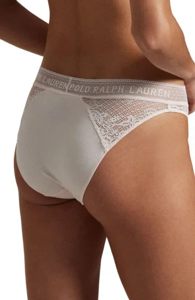 Polo Ralph Lauren Logo Lace Bikini In Neutral