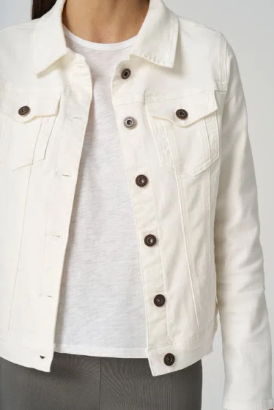 Franne Golde Classic Stretch Denim Jacket In Neutral