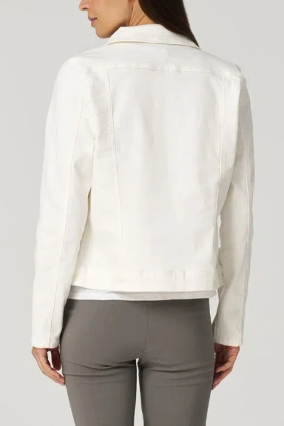 Franne Golde Classic Stretch Denim Jacket In Neutral