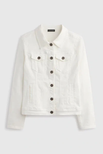 Franne Golde Classic Stretch Denim Jacket In Neutral
