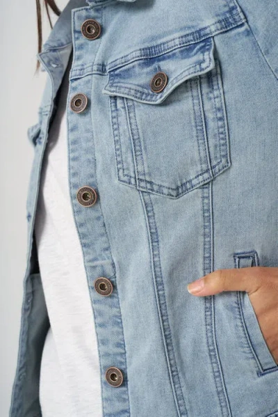 Franne Golde Classic Stretch Denim Jacket In Blue