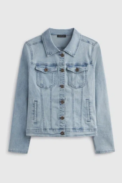 Franne Golde Classic Stretch Denim Jacket In Blue