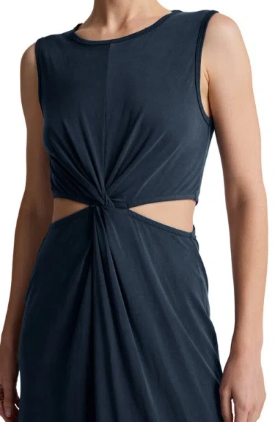 Beyond Yoga Around The World Front Twist Midi Dress In Nocturnal Navy