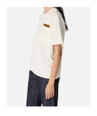 Bottega Veneta Pocket Detail Crew Neck Short Sleeve Top In White