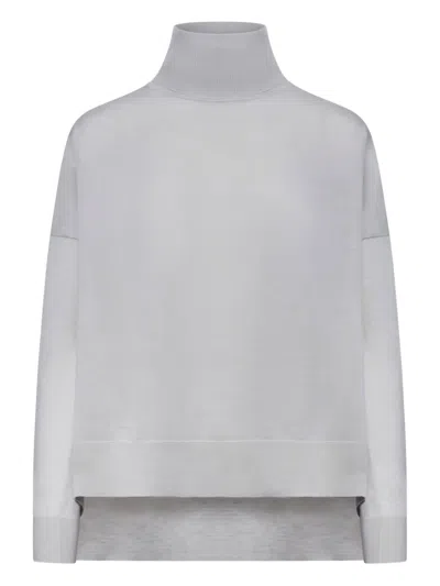 Roberto Collina Oversized Turtleneck Sweater In Grey