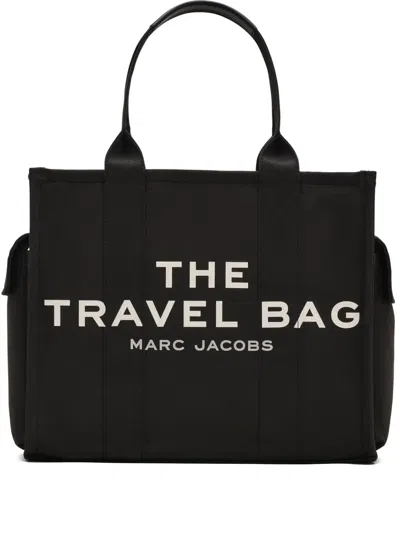 Marc Jacobs The Large Canvas Travel Tote Bag In Black