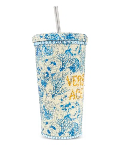 Versace Home Logo-embellished Cup In Blue