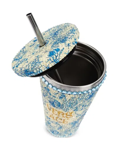 Versace Home Logo-embellished Cup In Blue
