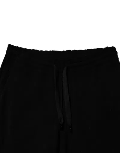 Dolce & Gabbana Black Cotton Stretch Jogger Sweatmen's Men's Pants In Black