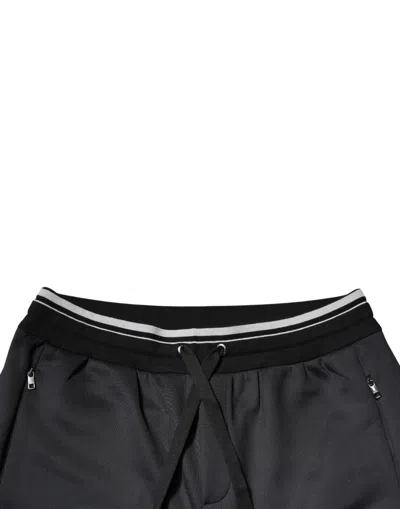 Dolce & Gabbana Black Polyester Logo Jogger Men's Pants