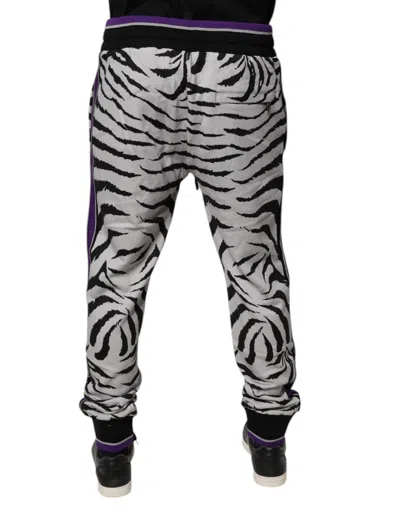 Dolce & Gabbana Black White Zebra Men Jogger Sweatmen's Men's Pants