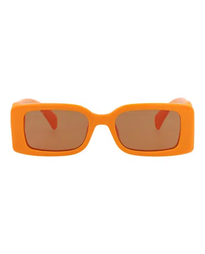 Pre-owned Gucci Women's  Squareframe Injection Sunglasses In Orange Orange Brown (gg1325s/30013843/008)