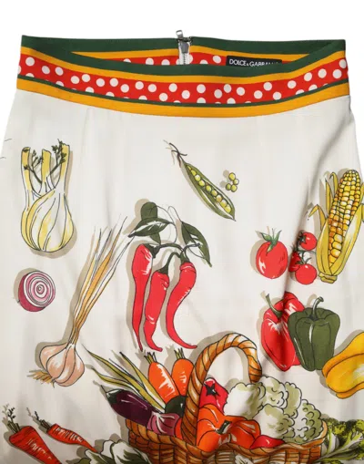 Dolce & Gabbana Multicolor High Waist Pencil Cut Midi Skirt In Multi