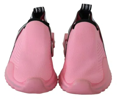 Dolce & Gabbana Pink Low Top Sorrento Sneakers Slip On Casual Women's Shoes