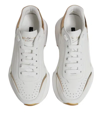 Pre-owned Dolce & Gabbana White Gold Daymaster Low Top Sneakers Women's Shoes ()