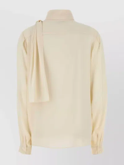 Prada Camicia In Seta Avorio  Donna In White
