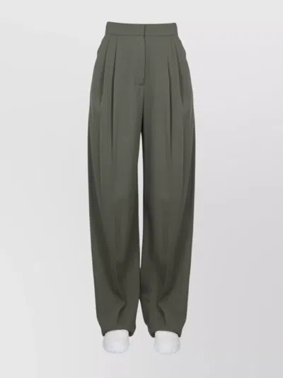Alexander Mcqueen High Waist Wide Leg Trousers With Belt Loops