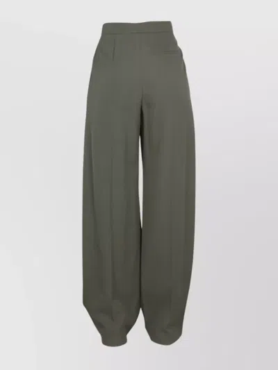 Alexander Mcqueen High Waist Wide Leg Trousers With Belt Loops