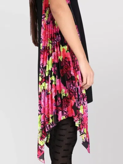 Versace Virgin-wool Mini Dress In Black