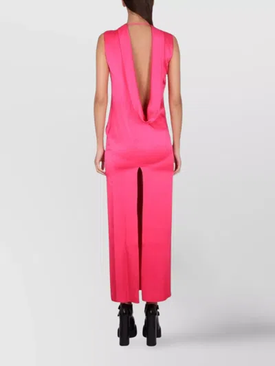 Versace Cow Long Dress In Pink