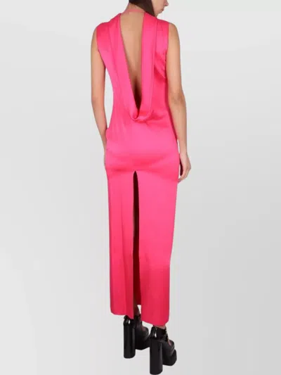 Versace Cow Long Dress In Pink