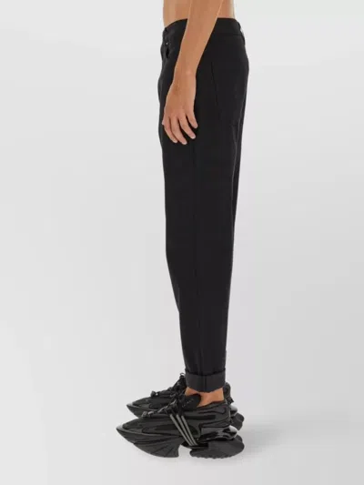 Balmain Rolled Cuffs Denim Jeans In Black