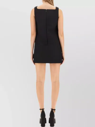 Versace Cavalry Viscose Twill Mini Dress In Black