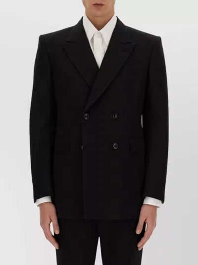 Alexander Mcqueen Double-breasted Jacket In Black