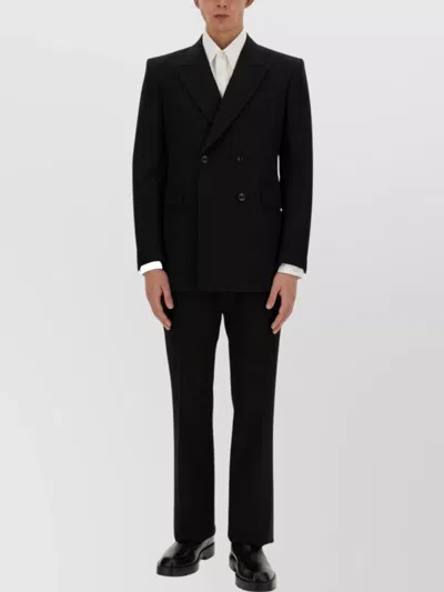 Alexander Mcqueen Double-breasted Jacket In Black