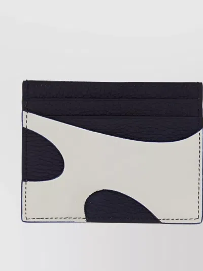 Ferragamo Leather Card Holder Contrast Design In White
