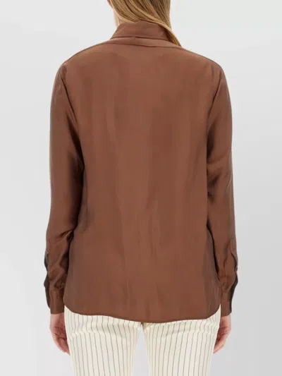Tom Ford Twill Shirt In Brown