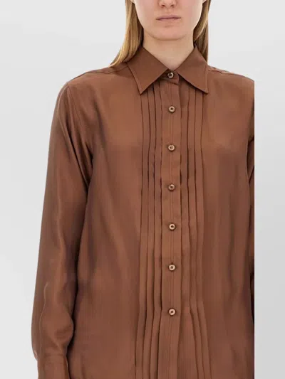 Tom Ford Twill Shirt In Brown