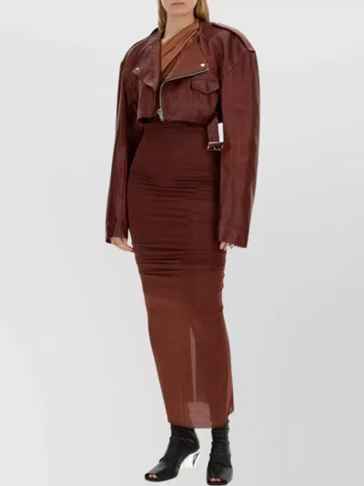 Rick Owens Belted Cropped Biker Jacket