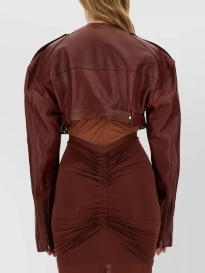 Rick Owens Belted Cropped Biker Jacket